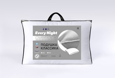 Подушка Силиконизированное в-но оверлок 70х50 "Every night" Белый (1/10)