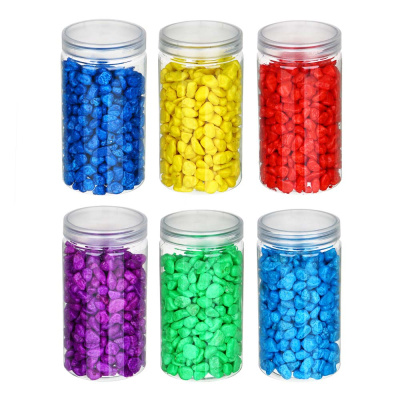 Камни цветные 0.6-0.9см в банке 500гр, натуральный камень INBLOOM (1/6/24)