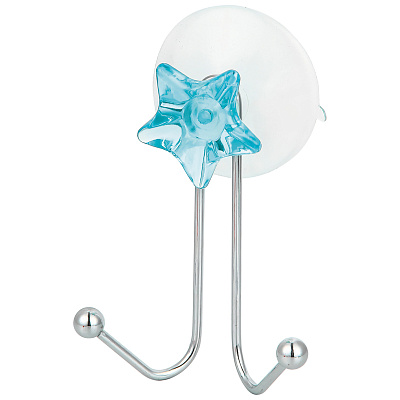 Крючок двойной "Звезда"(присоска)хром. 11*7*4*см(1/48)