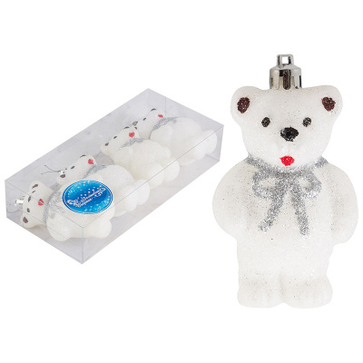 Набор елочных украшений "Медвежата"8см, 4шт(пласт.,полиэст.) (1)