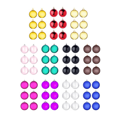 Набор шаров 6шт 6см (пластик) СНОУ БУМ (в пакете) (ассортим.цветов) (1/48)