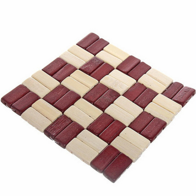 Подставка под горячее бамбуковая  "Шахматы" 14х14 см (20/20)