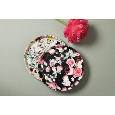 Поднос пласт. кругл. 27,5см с анитскользящим покрытием (2диз) (1/30/60)