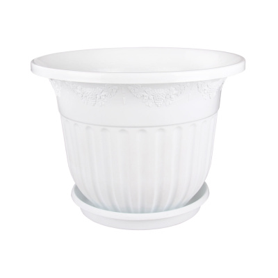 Горшок-кашпо "Лозанна" 17л с/под (белый) пласт.(10)