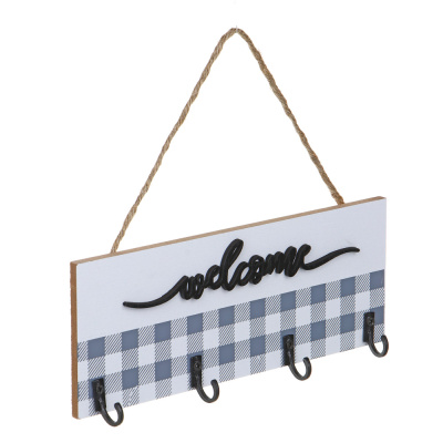 Ключница открытого типа на 4 крючка, МДФ, 20х8х0,6 см, арт.1-6(6/144)