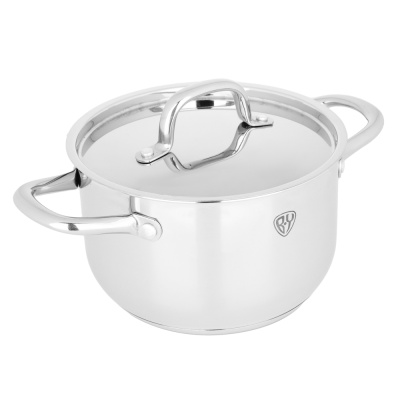 Кастрюля 20х12,5см, 3,7л, с нерж. крышкой, индукция, нерж.сталь 18/10 BY COLLECTION Промо (1/4)