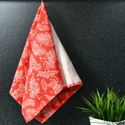 Полотенце "Сказочный лес" 35х60 см,хлопок (красный) (1)