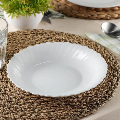 Тарелка 23см суповая ФЭСТОН (perfo box) (ударопр.стекло) (6/24)