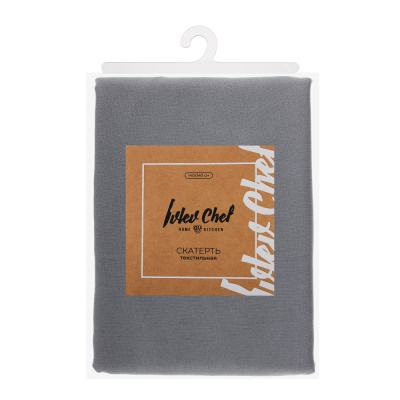 Скатерть текстильная 140х140см с водоотт. пропиткой, полиэстер, серый IVLEV CHEF (5/10)