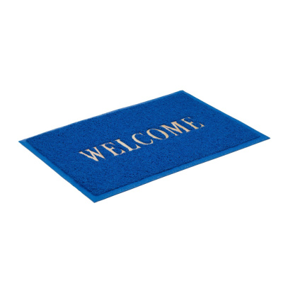 Коврик "Spongy" Welcome 40х60 см, синий, SUNSTEP™ (1/20)