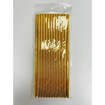 Трубочка д/коктейля "Волшебство" 19,5 см d-6 мм (набор 25 шт), золото (1)