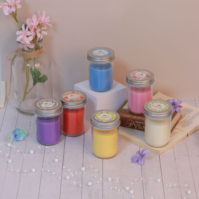 Свеча ароматическая в стекл. подсвечнике с крышкой, парафин, свеча 7,5x10,5 см, 6цв LADECOR (6/48)