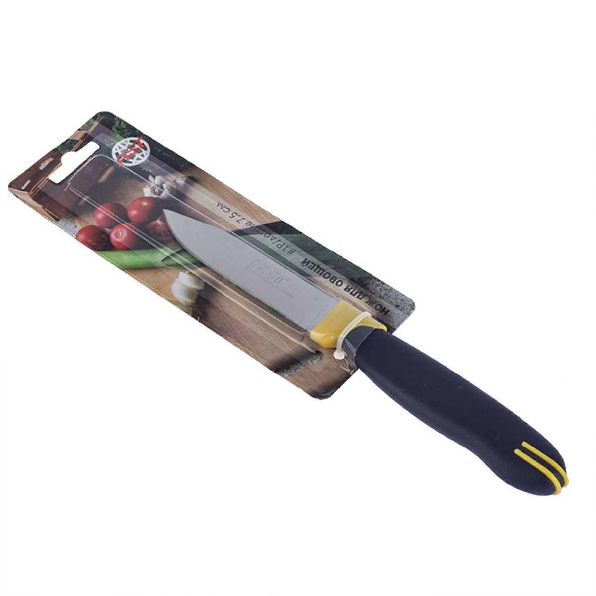 Нож кухонный №1 для овощей 3"пластик ручка на блистере 06.115(1/100)