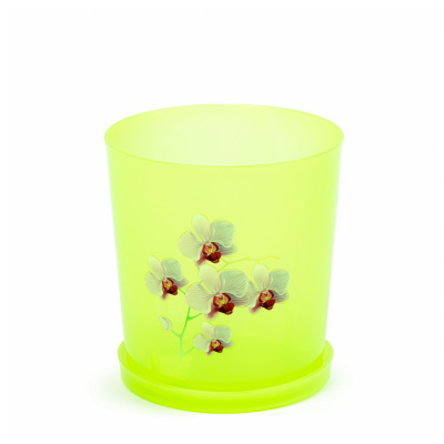 Горшок цв. для орхидеи 1,8л с/под (зел.прозр.) декор (30)
