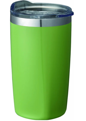 Кружка кофейная 450 мл, крышка пластик, цв.зелёный (нжс) (24)