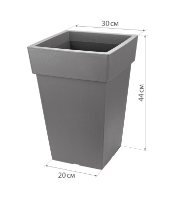 Кашпо "Тубус" 300*300мм 14л Графитовый, пласт. (1/3)