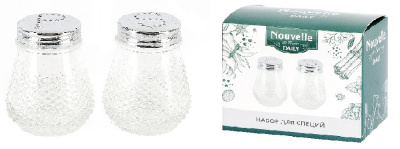 Набор д/специй солонка/перечница (стекло/мет) (144)