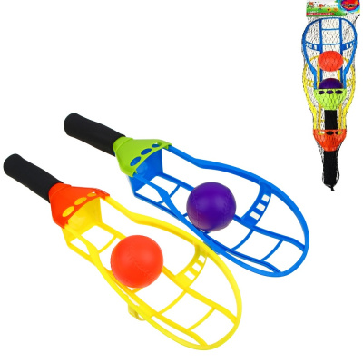 Набор д/активных игр (ракетка 38х13см-2шт; мяч 6см-2шт) пластик SILAPRO (1/6/48)