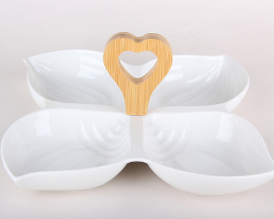 Менажница 25,5см 4-х секционная (фарф)(1/12)