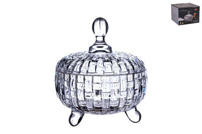 Ваза сервировочная с крышкой 15.5х18см Mosaico (стекло) п/у (1/12)