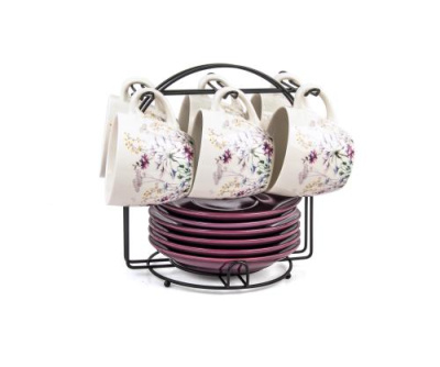 Набор чайный 12 пр.240мл. на метал.стенде. керам (1/4)     