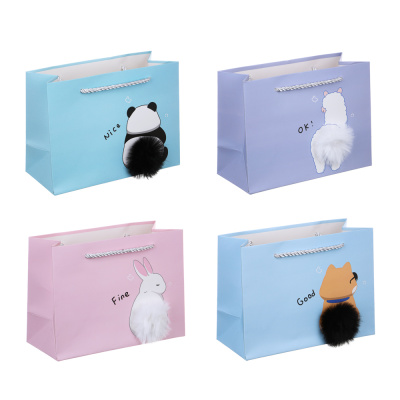 Пакет подарочный, 19,5x14,5x8,5см,высококач. бумага,с декором в виде меха,4диз.LADECOR(1/12)