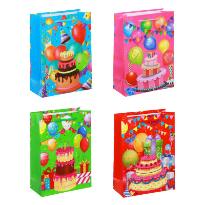 Пакет подарочный бумажный, Торты, 17,5х24х8 см, 4 диз (12/12/600)