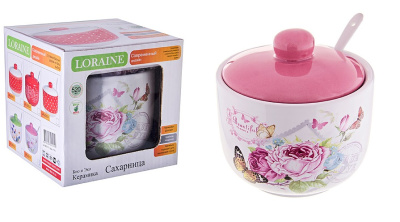 Сахарница 520мл с/кр с/лож Батерфляй LR керам.(1/36)