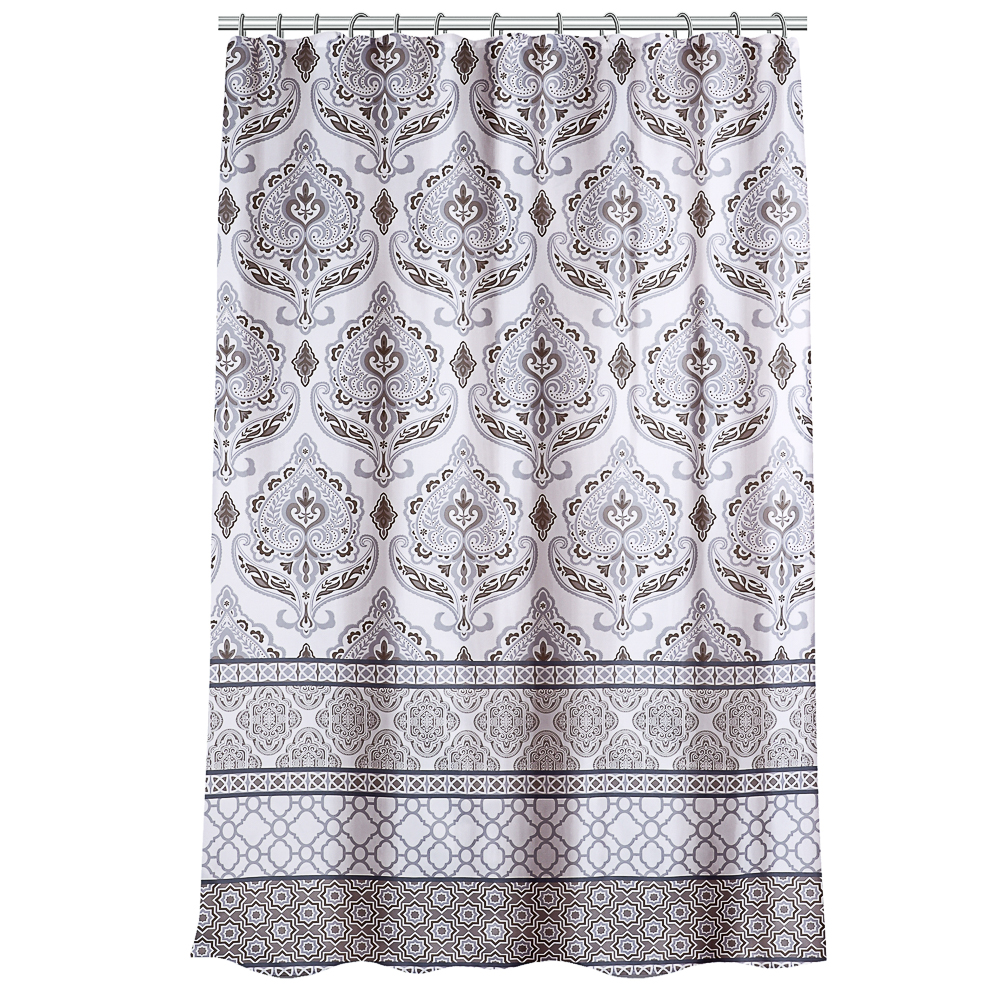 Шторка д/ванной, с утяжелителем, полиэстер, 80 г/м2, 180х180см, Орнамент, VETTA (1/6/36)