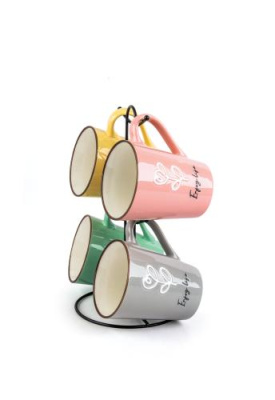 Набор кружек 4шт *380 мл на метал. стенде. керам (1/6)     