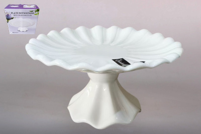 Блюдо 22х12см на ножке сервировочное (фарф.) (1/12)