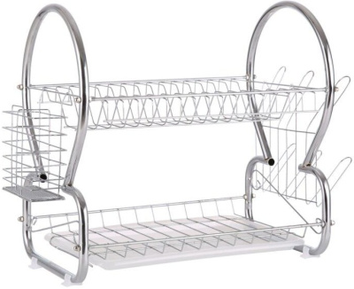 Сушилка для посуды 43*25*38см, поддон пластик,хром.покр.(нжс) (8)