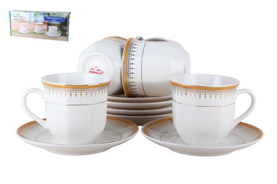 Набор чайный 200мл Голден лайн (фарф.)  п/уп (1/8)