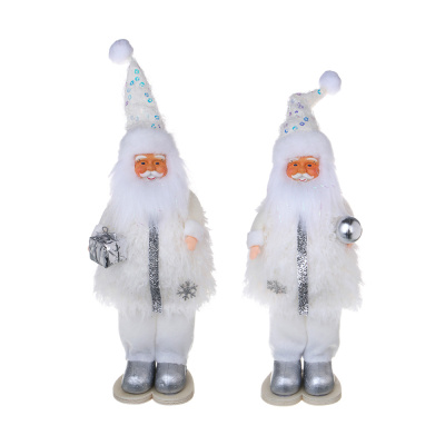 Сувенир Санта 10x7x26 см, полиэстер, белый, 2 вида СНОУ БУМ (1/2)