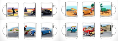 Кружка для чая 300мл "Вас подвезти?" стекло (12)