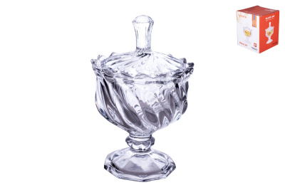 Ваза сервировочная 9.5х15х6.5см с/кр стекло (1/36)