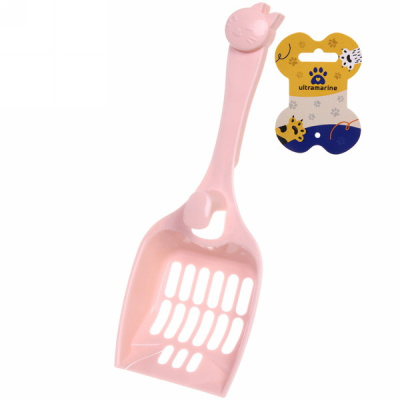 Совок д/кошачьего туалета с держат. "ДОНКОТТИКО", цвет бежево-роз., средняя сетка, 26*10см (1/1)