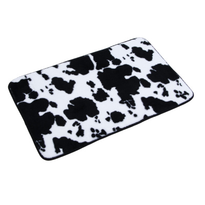 Коврик д/ванной, искусств. мех, губка 0,8 см, полиэстер, 40х60 см, энимал, черный/белый VETTA (5/5)