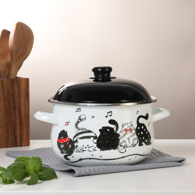 Кастрюля эмалированная, 22см, 3,6л, индукция Хвостатые друзья VETTA  (1/12)