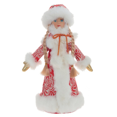 Снегурочка (с ёмкостью д/подарков), L20 W15 H37 см(текст.фарф.полим.мат.) (1/24)