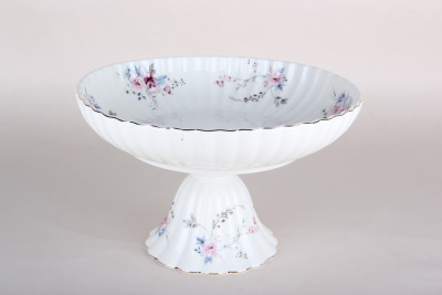 Ваза сервировочная на ножке 25см 2 круглая (фарф) (1/8)