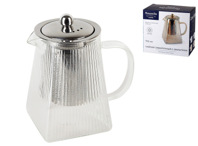 Чайник 750мл "Pyramid" заварочный с фильтром (боросиликатное стекло) индивидульная уп. (1/32)