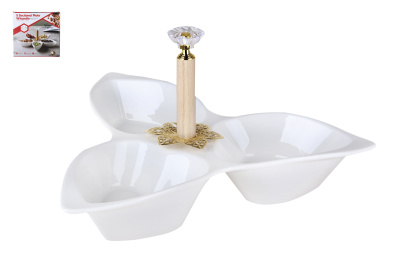 Менажница 27см 3-х секционная (1/24) (фарфор)