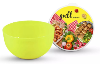 Миска с крышкой 3л САЛАТОВЫЙ GRILL MENU пластик (1/9)