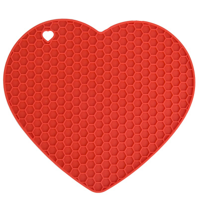 Подставка под горячее  19,5*16,2*0,5см.(min 6) "Сердце" (силикон)(6/240)