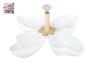 Менажница 21см 4-х секционная (фарф) (1/36)