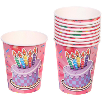 Стакан бумажный 0,2л в наборе 10 шт "Тортик" (1/300)