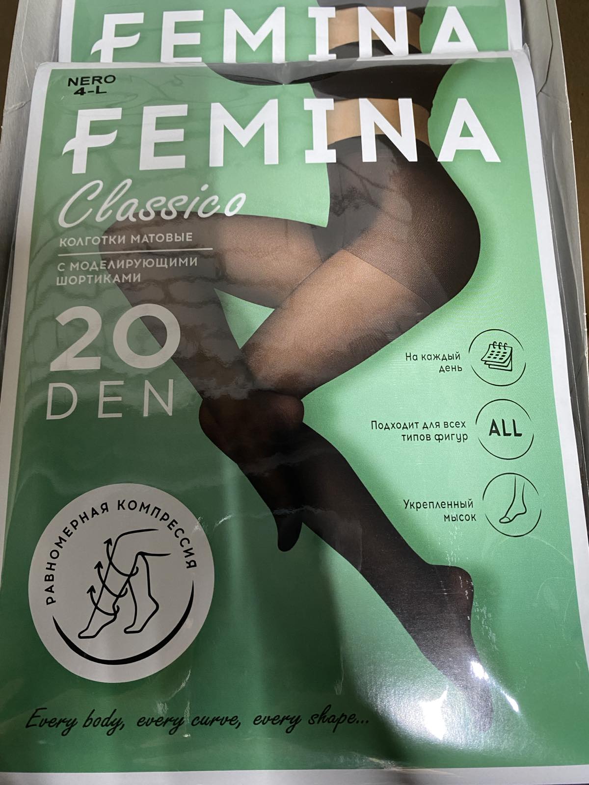 Колготки 20 ден 4 nero с шортиками FEMINA NEW CLASSICO (6/6)
