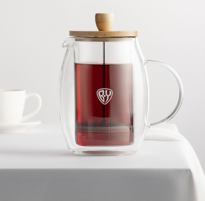 Френч-пресс 600мл, жаропрочное стекло, двойные стенки BV129A BY COLLECTION (1)
