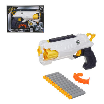 Бластер с мягкими патронами, пластик ABS, PS, PP, PVC, TPR, 30х22х7см (1/24)